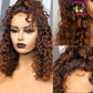 13X4 Ombre Brown #30 Water Wave Transparent Curly Human Hair Wigs Lace Front 200168148