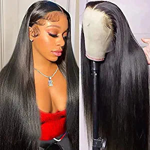 13x6 HD Transparent  Lace Front Human Hair Wigs 180% Virgin Straight