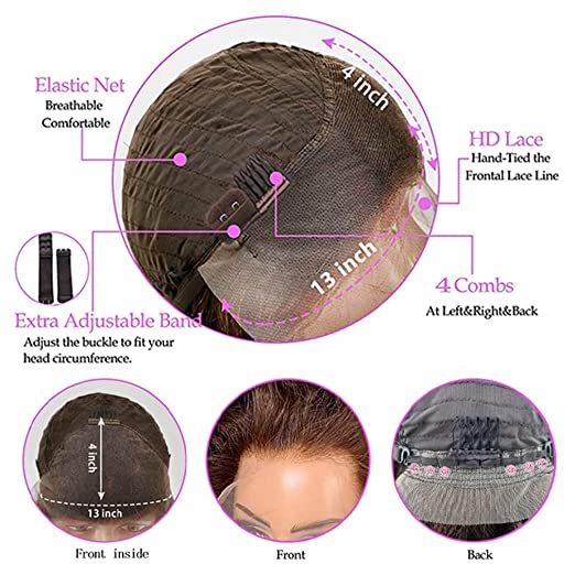 13x4 Straight/BodywaveChocolate Brown #4 Transparent Lace Preplumed 180% Human Hair Wig