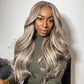 13X4 Platinum Blonde Highlight P18 / 613 180% Pelucas de cabello humano recto 18-30in