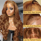 13x6 HD Honey Ombre Brown 180% non transformé Virgin Bodywave Transparent Lace Front wig