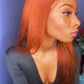 Orange Ginger Straight 13x4 #33 HD Transparent Lace180% Cheveux péruviens 10-26