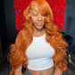 13x4 12A Ginger Bright Orange HD Transparent 180% Lace Front  Body Wave 100%Peruvian Virgin Hair