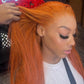 13x4 12A Ginger Bright Orange HD Transparent 180% Lace Front Body Wave 100% Peruvian Virgin Hair