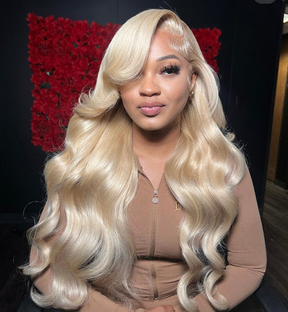 13x6 /13x4 613  HD Transparent Blonde Body wave 180% 12A Pre plucked Raw Virgin Hair Wig