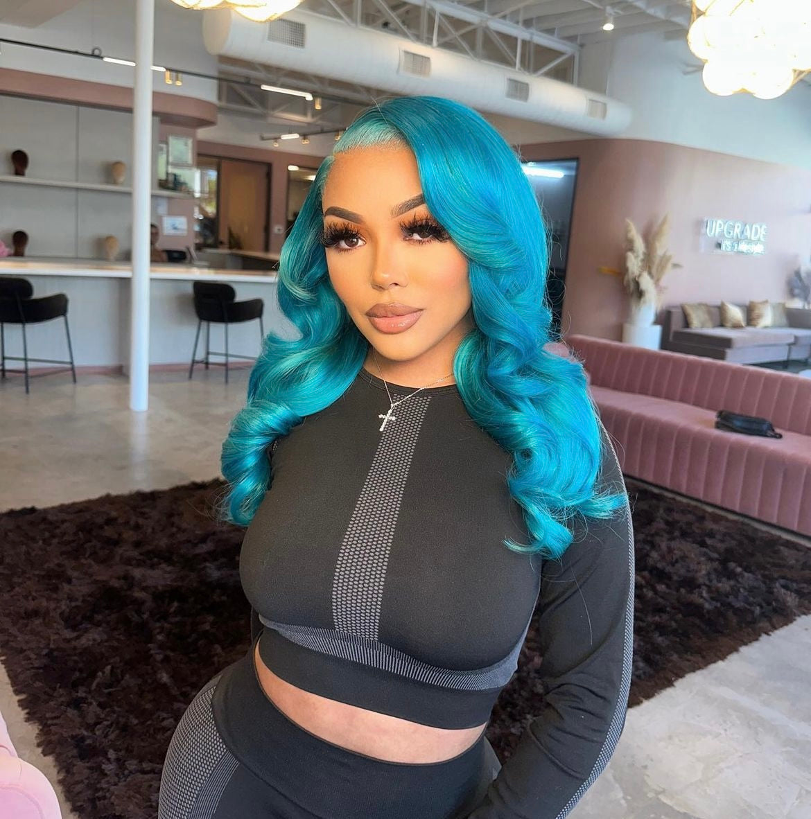 13x4 HD Turquoise HD Transparent Lace Front 8A Colored Virgin 180%