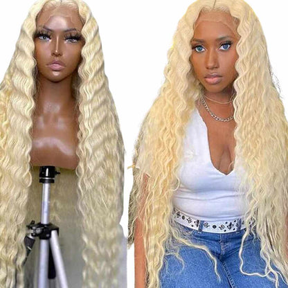 613 Frontal Wig Curly 13x4  lace Front Human Hair Wigs Transparent 180%
