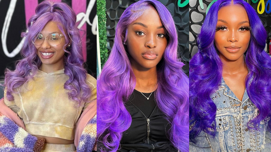 13X4 HD 180% Púrpura 10A Frente de encaje coloreado Peluca de cabello humano prearrancado Recto 8-24
