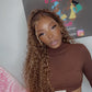 Highlight 13X4 Transparent 4/27 Ombre Lace Frontal Wigs Pre Plucked 10A Brazilian Remy Hair Wig