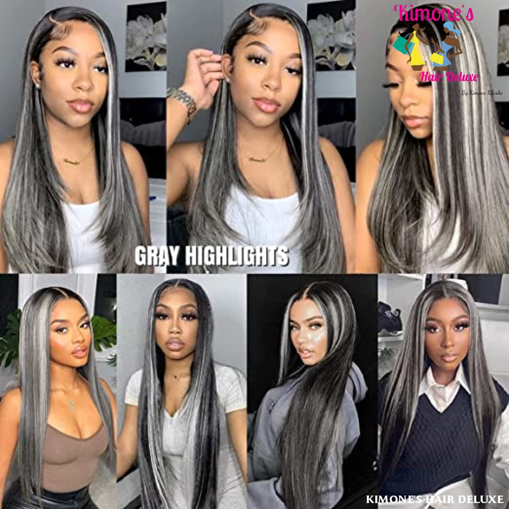 Highlight Lace Front Wigs Human Hair 180% Platinum Blonde Bodywave/straight 5X5 Wig 180 Density Pre