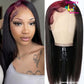 Skunk Stripe Hair 13X4 Lace Front Wigs 10A 99J/1B Burgundy Wine Red Silky Straight Transparent 180%