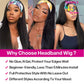Straight Headband Wigs Human Hair Natural Black Glueless Non Lace Front Silky Brazilian Remy 150%